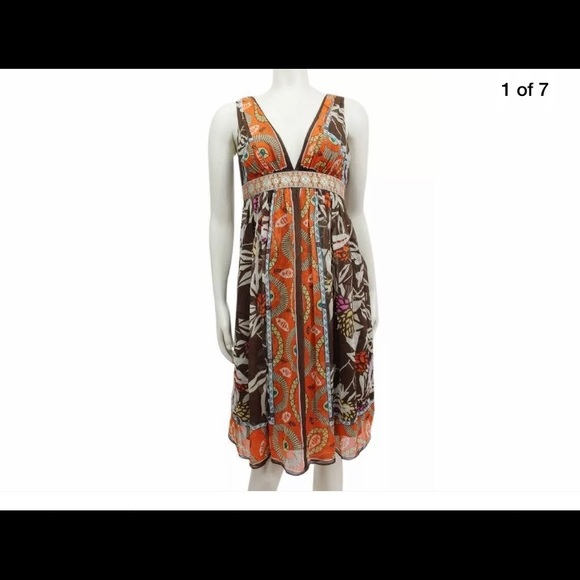 🦋SALE NICOLE MILLER STUDIO EMPIRE WAIST SILK DRES - Picture 8 of 8